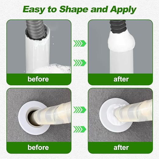 6-Pack Waterproof Sealant Mastic, 2026 Upgrade White Waterproof Repair Sealing Clay, Cement Crack Filler,Quick Mending Mud for Wall Hole, Drain Connection, Air Conditioning Hole