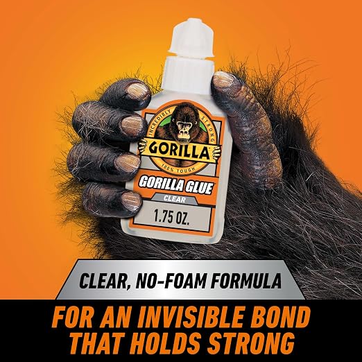 Gorilla Clear Glue, 1.75 Ounce Bottle (Pack of 2) - Crystal Clear, All Purpose, and Water Resistant