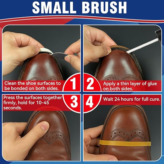 Shoe Glue, 30 g Clear Super Glue for Shoe Repair, Fast Curing & Waterproof Adhesive for Repairing Boots, Sneakers, Heels, Hiking Shoes, Leather Handbags and More