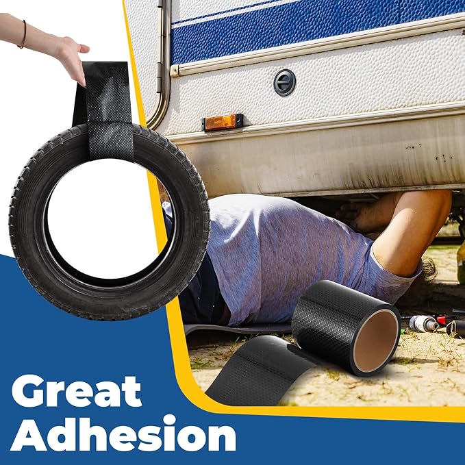 Pushglossy 2 Rolls RV Underbelly Tape 4" x 40 ft Waterproof Repair Belly Tape with Permanent Sealing Adhesive for Mobile Home, Camper Travel Trailer, RV Roof & Tear Repair Patch