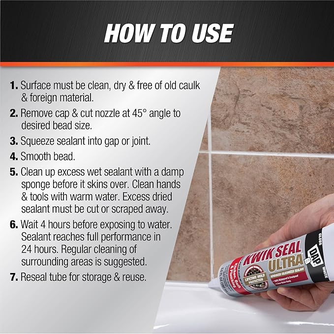 DAP 18916 Kwik Seal Ultra Biscuit 5.5 oz Premium Siliconized Sealant