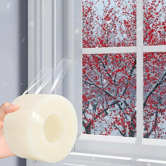 Transparent Window Seal Weather Sealing Tape 2 Inch x 35 Yards Weather Stripping Residue Free Clear Window Insulation Tape for Shower Glass Gaps and Doors Windproof Tape