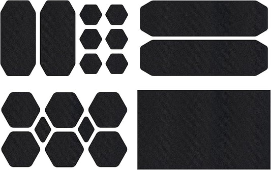 GEAR AID Tenacious Tape Repair Patches – Peel-and-Stick Nylon Gear Patches for Jackets, Tents, Sleeping Bags, Backpacks, and Outdoor Gear – Fix Rips, Tears, and Holes, 19 Various Sizes, Black