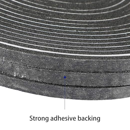 High Density Foam Tape - 3/4'' x 3/8'' x 13Ft Weatherproof Adhesive Prevent Condensation Heat Resistant Flame Retardant Weather Stripping Easy to Cut & Install & Remove for Car Doors Pipes Windows