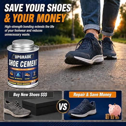 Shoe Cement 130ml, Shoe Repair Glue with Brush Applicator, Waterproof Glue for Shoes Repair for Fixing Separated Soles, Cracked Shoes, Sneakers, Boots, Leather and Rubber Bonding