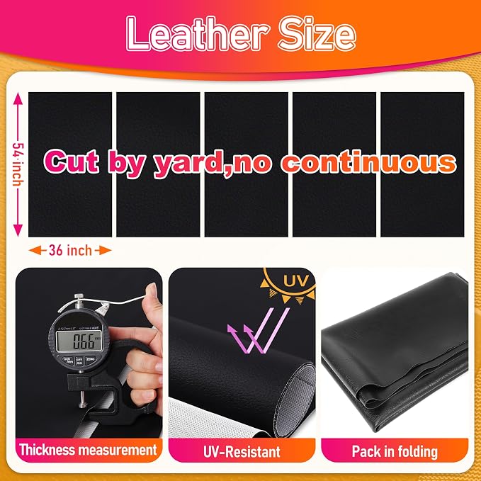 Marine Vinyl Upholstery Faux Leather: Meneng Black Grain Faux Leather 54"x36" Marine Vinyl Fabric Waterproof Durable for DIY Upholstery Boat Car Sofa