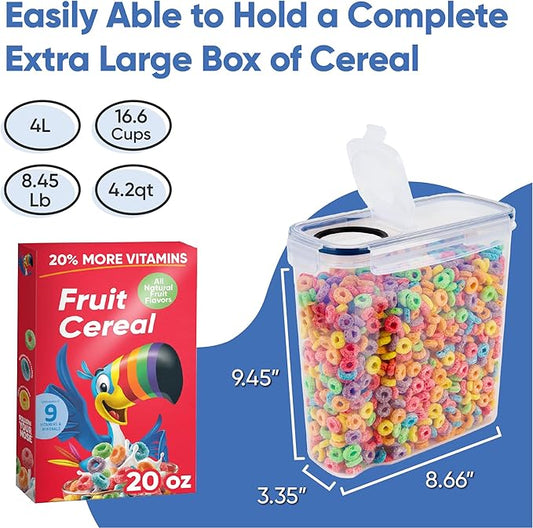 Set of Storage Box - Lunch Box, 8 Labels, Set of Spoons and Marker, Flour Box - BPA-Free Plastic Box (4 L) - Chef's Path (4)