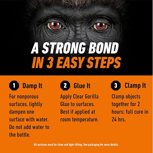 Gorilla Clear Glue, Four 3 Gram Tubes (Pack of 1) - Crystal Clear, All Purpose, and Water Resistant
