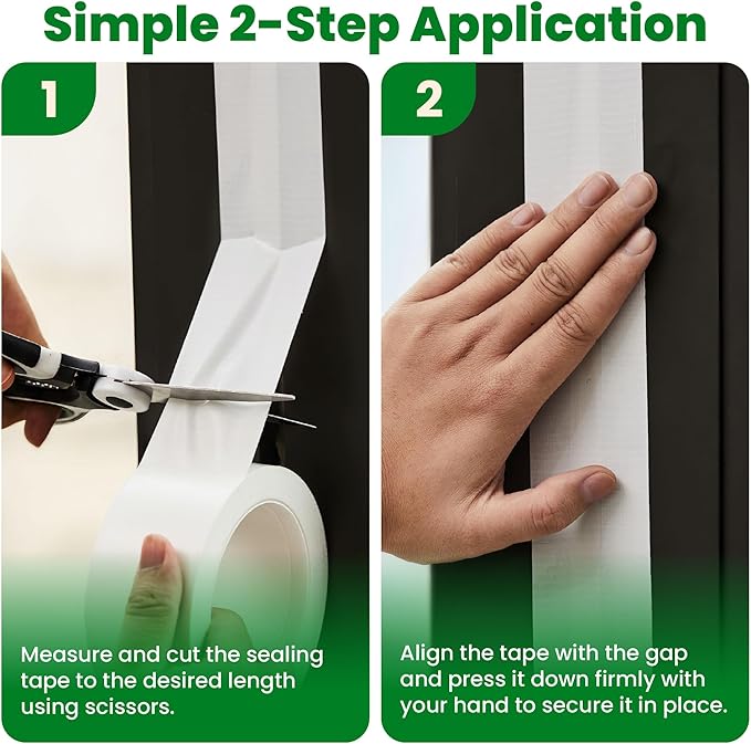 ECOHomes Window Weather Sealing Tape | Winter Weather Stripping Tape to Block Cold Drafts Through Window Gaps and AC Units, Insulation Seal and Draft Blocker for Home (2 Inch by 180 FT, White)
