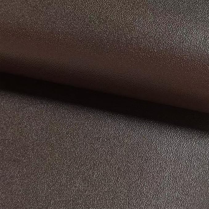 Brown Faux Leather Vinyl Fabric 78"x55" Smooth Solid Color Leather Sheet, Waterproof Synthetic Leather Material for Upholstery Crafts, Sewing DIY Projects, Sofa, Car
