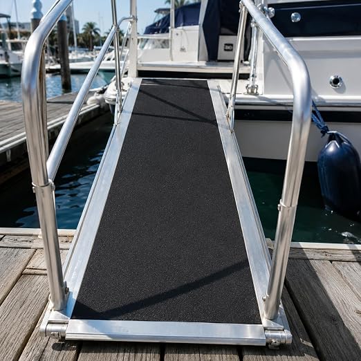 Extra Wide 16in x 20ft Black Anti Slip Tape, 80 Grit Waterproof Non Skid Grip Tape Roll for Ramps, Decks, Boat Decks, Warehouse Floors, Garages, Indoor & Outdoor Use