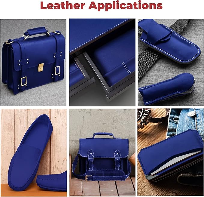 ELW Crazy Horse Leather 5-6 OZ (2-2.4mm) | Blue | Pre-Cut 12"x24" | Full Grain Cowhide Handmade Leather for DIY, Crafts, Sheaths, Sewing, Workshop
