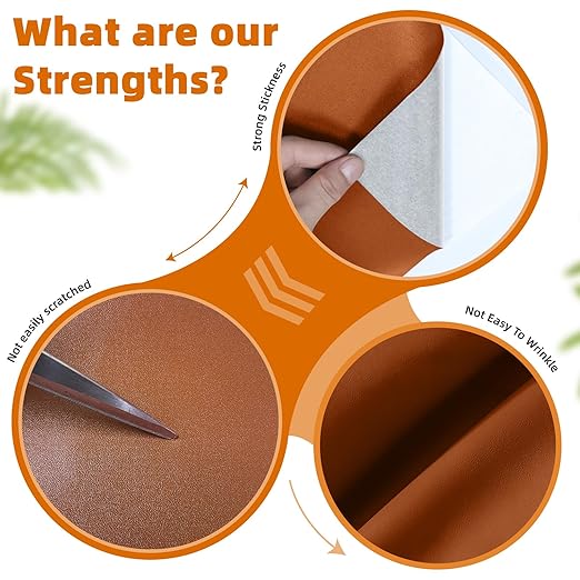 BSZHTECH Leather Repair Tape Self-Adhesive Leather Repair Patch for Couch Furniture Sofas Car Seats Advanced PU Vinyl Leather Repair Kit(Brown,2Pcs 8.2X11 inch)