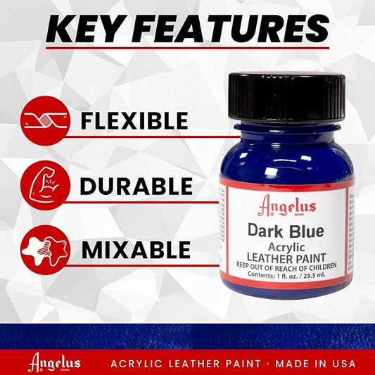 Angelus Acrylic Leather Paint, 1 oz, Dark Blue