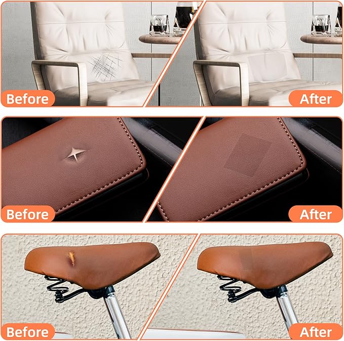 DXBULL Large Leather Repair Patch 17.3x78.7 inch Repair Tape Self-Adhesive for Furniture Sofas Car Seats Chair Couches Handbags Jackets Decorative Home Hotel Wall (Light Khaki)