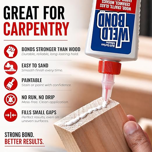 Weldbond Multi-Surface Strong Glue – Fast Drying Glue for Wood, Tile, Ceramic, Pottery, Glass, Metal & More – Heavy Duty Adhesive for Mosaic, Crafts, Wood Working & Repairs – 5.4oz (160ml), 12 Pack
