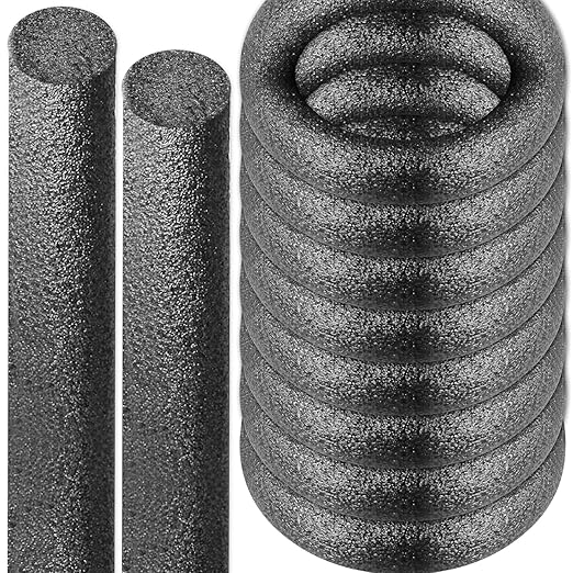 Foam Backer Rod for Gaps Concrete Crack Filler Joints Foam Gap Filler Caulk Saver Backing Rod Concrete Filler Rope (Black, 1/4 Inch x 10 Feet)