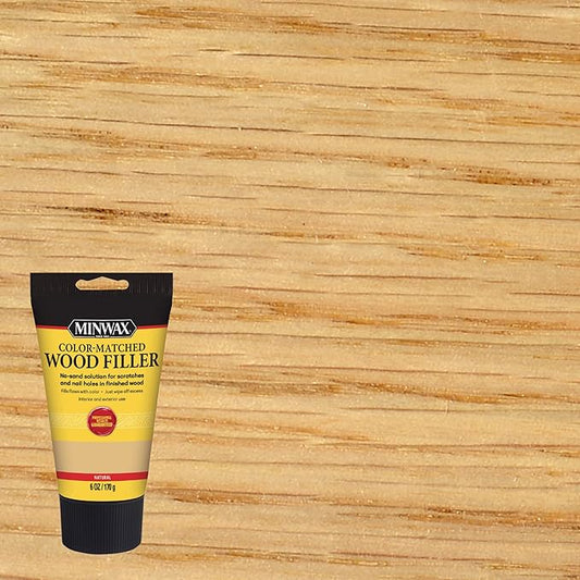 Minwax 448520000 Color-Matched Filler Wood Putty, Natural 6 oz (Pack of 2)