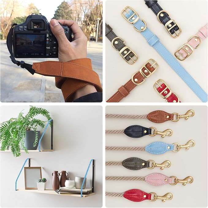 MECCANIXITY Faux Leather Strap, 1" Width x 98" Long Grained Leather Belt Strip Trim Roll for DIY Craft Projects, Pet Collars, Traction Ropes, Bag Straps, Hobby Workshop (Red)