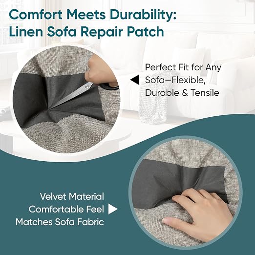 Velvet Repair Tape,4x71 Inch Self-Adhesive Couch Patch Repair Fabric Patch for Furniture,Sofas,Cushion,Chairs,Bags,Suede Goods(Light Brown)