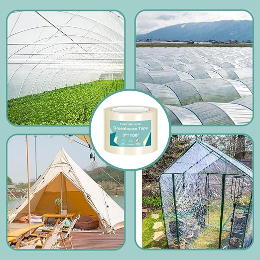 3Inch Heavy Duty Greenhouse Repair Tape 6.3Mil Thick 108Ft-UV & Waterproof PE Patch Tape for Home Garden,Hoop House,Farm-Instantly Fix Film Holes & Tears