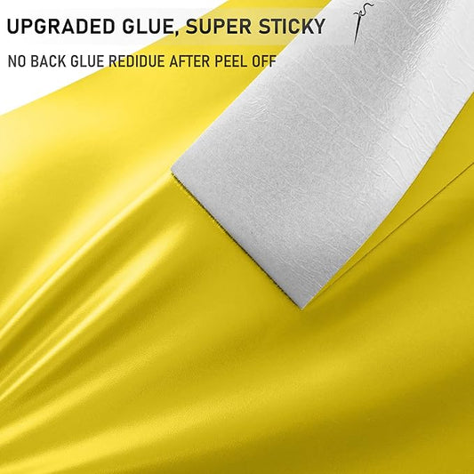 YAFLC Self Adhesive Leather Repair Tape Kit, 4"x 63" Leather Repair Patch for Furniture, Leather Repair Patch for Car seat, Sofas, Couch, Boat Seat Yellow