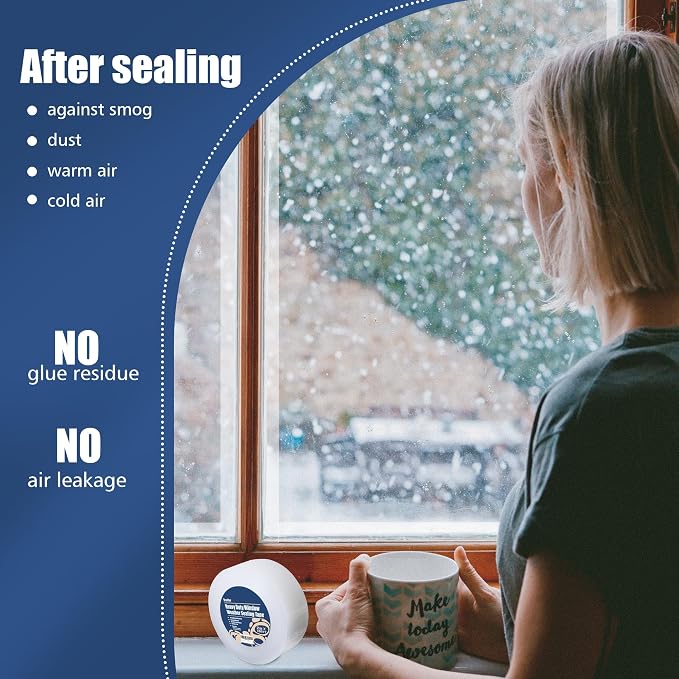 Breliter Heavy Duty Window Weather Sealing Tape - Transparent, 3 Inch Wide x 90 FT Long, Plastic, PEWST001