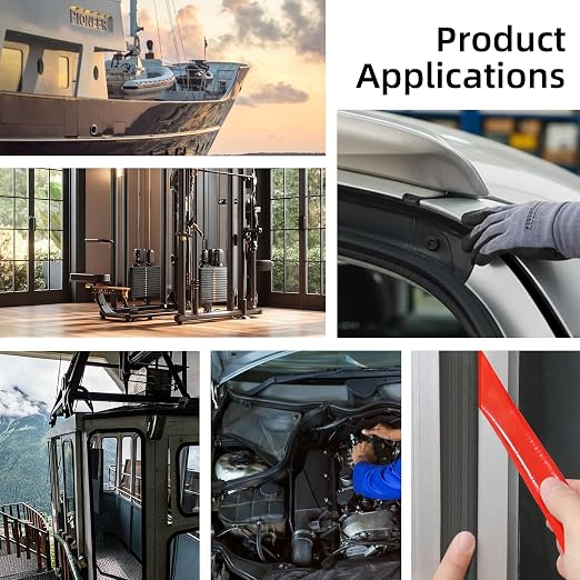 WELSTIK 1" x 1/8" Adhesive Solid Rubber Strip (16.4Ft) | Heavy Duty Neoprene Gasket Roll | Waterproof Red Film Weather Stripping for Gutter Leak, Door Crash Pad, Washer Vibration & DIY Seals