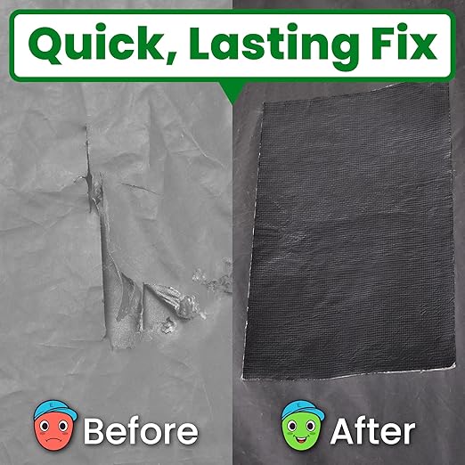 Awning Covers & Tarp Repair Tape - Waterproof Self Adhesive Patch Repair Kit | Patch Tapes for Awnings, Outdoor Canopies, Patio Window Awnings, Gazebos, Tents, RV, Canvas, Boat Covers (Black, 3 Inch)