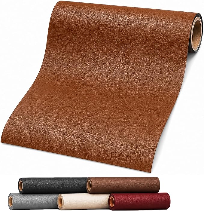 Self Adhesive Leather Repair Patch 24x54 Inch, Large Vinyl Repair Kit，Brown | Leather Tape for Furniture, Couch, Sofa, Car Seats. Waterproof, Strong Adhesion, Easy Cut Pleather Patch Waterproof Scratch