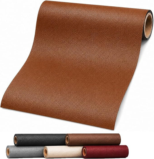 Self Adhesive Leather Repair Patch 24x54 Inch, Large Vinyl Repair Kit，Brown | Leather Tape for Furniture, Couch, Sofa, Car Seats. Waterproof, Strong Adhesion, Easy Cut Pleather Patch Waterproof Scratch