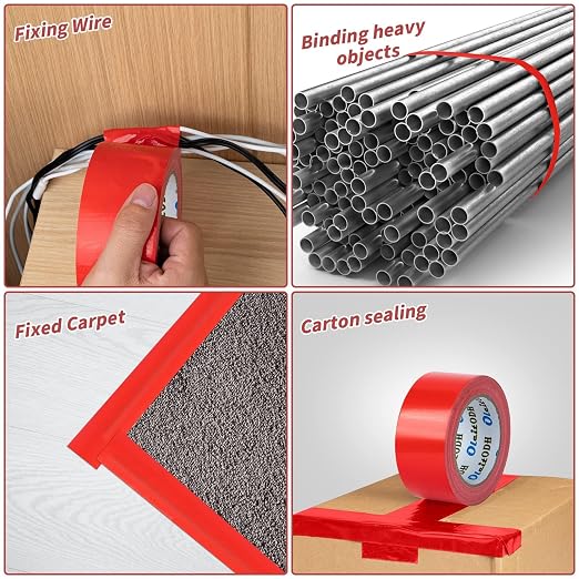 Oleitodh 22 Pack Red Duct Tape Heavy Duty,8.3 Mil Thickness,2 Inches x 30 Yards,Strong Industrial Strength,Flexible,No Residue,Waterproof and Tear by Hand,Multi-Use for Indoor & Outdoor Repairs