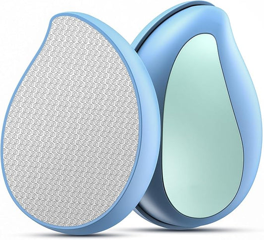 BALUCA Nano Glass Foot File Callus Remover for Feet - Glass Foot Scraper Scrubber Dead Skin Removal for Cracked Heels,Professional Pedicure Tool for Home, Salon, and Travel (Blue)