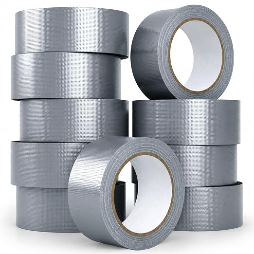 Duct Tape Heavy Duty, 10 Pack, 2 in x 30 Yard, 300YD Total | Duct Tape Heavy Duty Waterproof, Silver Duct Tape for Sealing and Repairs, Strong Adhesive, Tear by Hand