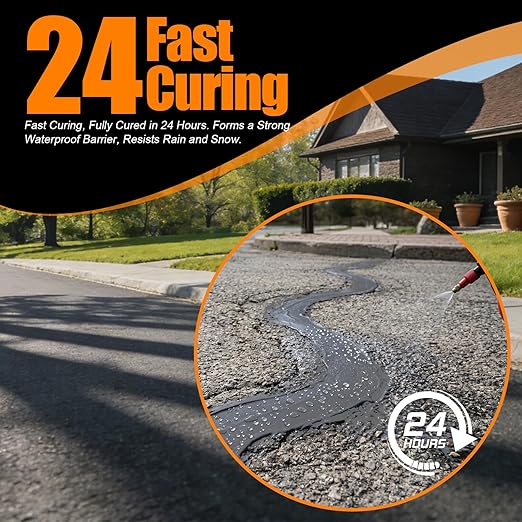 Concrete Crack Filler 2 PACK, Self-Leveling Cement Crack Repair, High Elasticity And Fast Drying, Waterproof Sealant for Driveway, Sidewalk, Patio, Concrete Joint, Indoor and Outdoor Use – Gray (39oz)