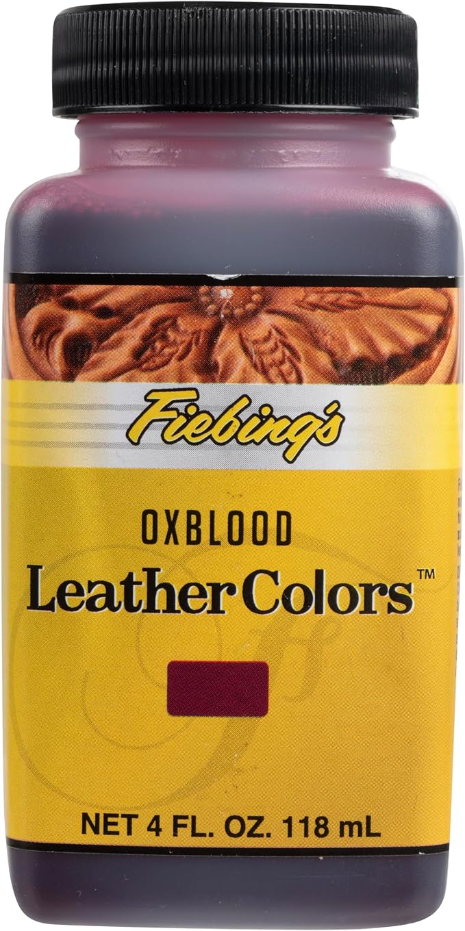 Fiebing's LeatherColors (4 Fl Oz, Oxblood) - Leather Dye for Natural Leather - Water-Based, Non-Flammable Formula - Permanent & Penetrating Color for Shoes, Boots, Furniture - Safe for Institution Use