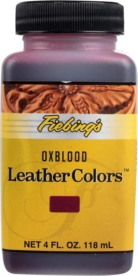 Fiebing's LeatherColors (4 Fl Oz, Oxblood) - Leather Dye for Natural Leather - Water-Based, Non-Flammable Formula - Permanent & Penetrating Color for Shoes, Boots, Furniture - Safe for Institution Use