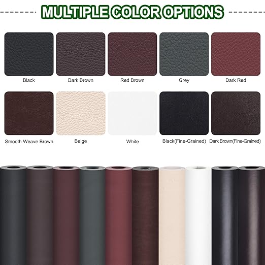 Leather Repair Patch, Self-Adhesive Leather Repair Tape, Large Reupholster Leather Patches for Furniture Couch Chairs Car Seat (Black-Fine Grained, 36x79 inch)