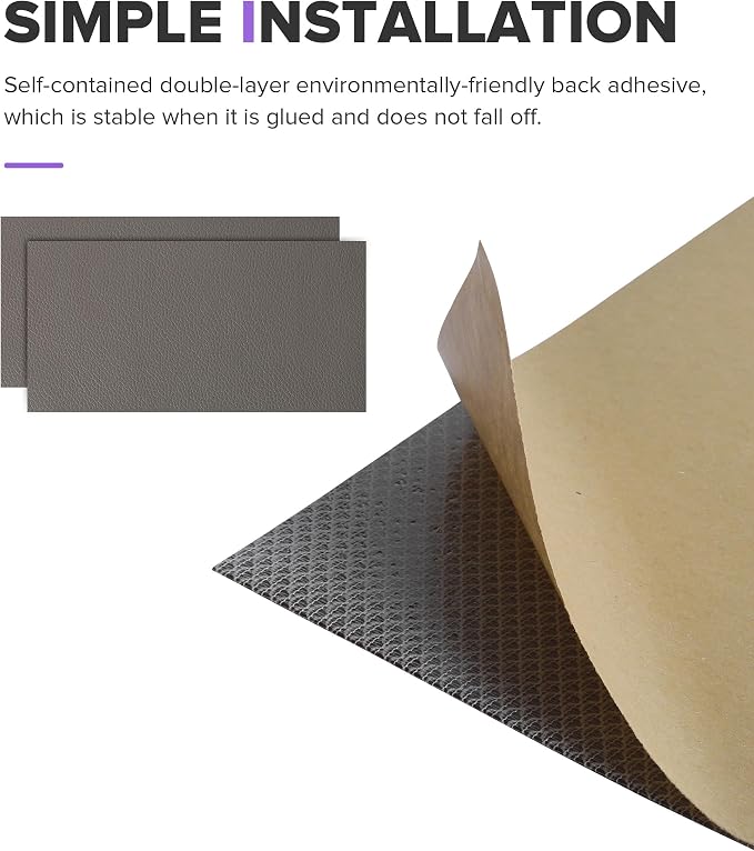 2PCS Leather Repair Patch,Car Accessories Universal PU Vinyl Self Adhesive Leather Repair Patch for Car Upholstery Seat,Ideal for Covering Tears,Scratches (Gray)