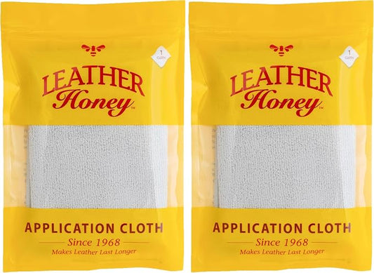 Leather Honey Lint-Free Application Cloth: Microfiber Cloth for Use with Leather Conditioner and Cleaner. Made in The USA Since 1968 (Pack of 2)