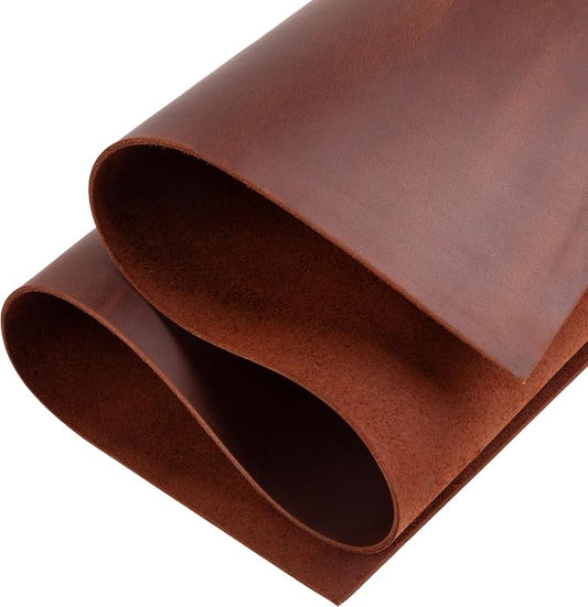 Shkira 12''X24'' Genuine Brown Leather Sheets for Crafts - Square 2.0MM Thick Genuine - Thick Cowhide Pieces Square - Leather Sheet for Arts and Crafts