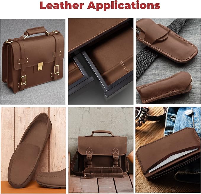 ELW Crazy Horse Leather 5-6 OZ (2-2.4mm) | Bourbon Brown | Pre-Cut 24"x48" | Full Grain Cowhide Handmade Leather for DIY, Crafts, Sheaths, Sewing, Workshop