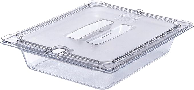 Carlisle FoodService Products 10231U07 StorPlus Half Size Polycarbonate Universal Handled Notched Food Pan Lid, Clear