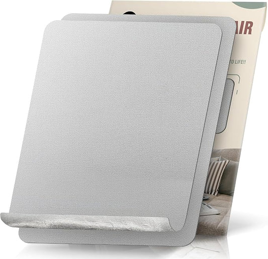 OAZ 2 Pieces 9 x 11 inch Canvas Repair Patches Canvas Fabric Patch Self-Adhesive Fabric Repair Tape Waterproof Outdoor Gear Patch Kit for Boat Cover Awning Sofa Chair Couch Tent Bag (Light Gray)
