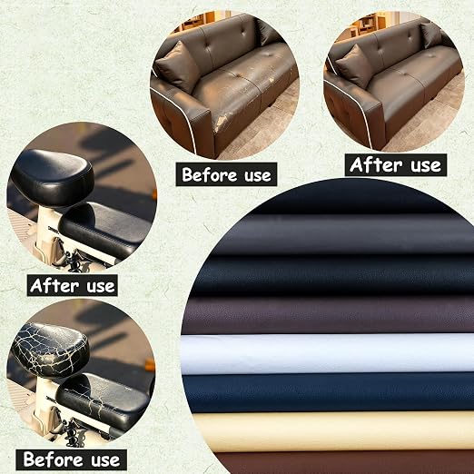 HGUAN Leather Repair Patch, 16X54 Inch Self Adhesive Leather Repair, Large Vinyl Patch Tape for Couches, Furniture, Car Seats, Cabinets, Office Chairs (Black)