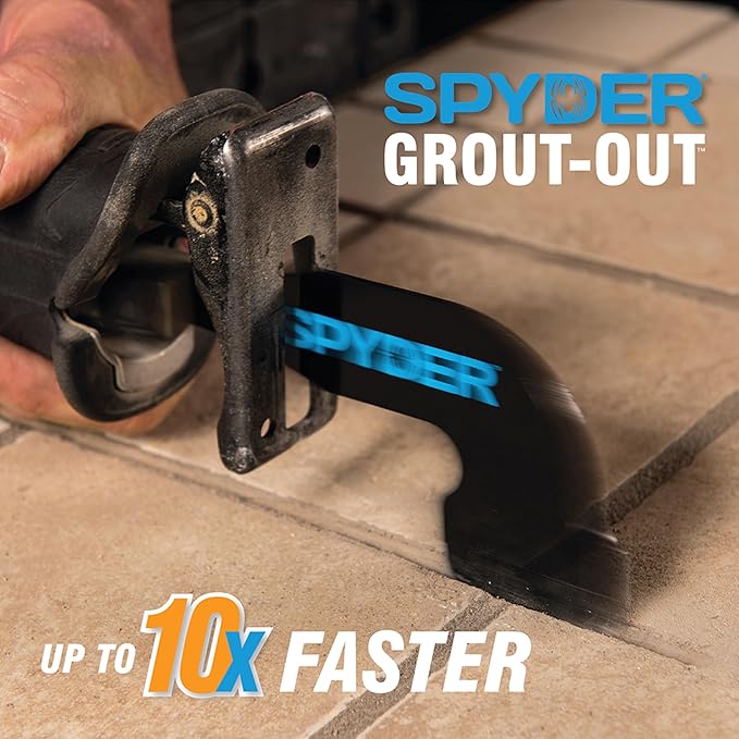 Spyder 2-Piece Grout Remover Tool Set, Accessory for Reciprocating Saws, for Grout Joints 1/16-3/4" (5-Pack)
