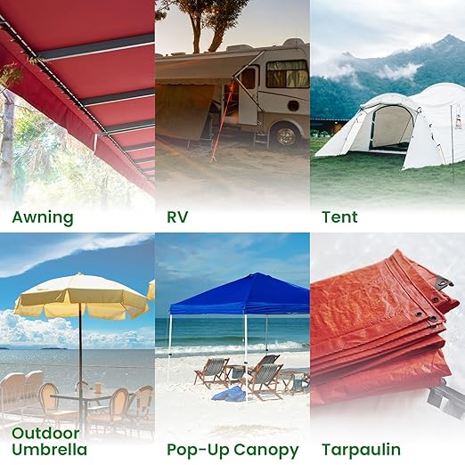 Awning Covers & Tarp Repair Tape - Waterproof Self Adhesive Patch Repair Kit | Patch Tapes for Awnings, Outdoor Canopies, Patio Window Awnings, Gazebos, Tents, RV, Canvas, Boat Covers (Blue, 5 Inch)