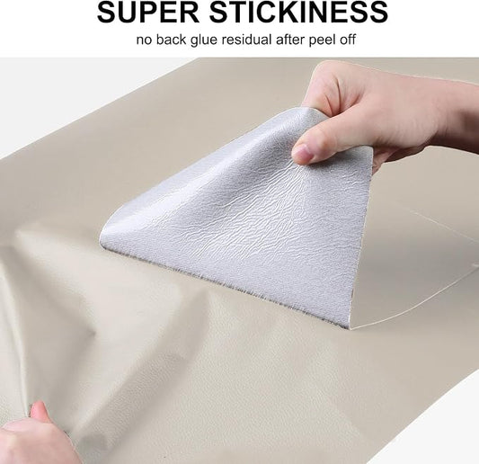 YAFLC Leather Repair Patch for Furniture, 4" x 63" Self Adhesive Leather Repair Kit Vinyl Repair Tape for Car Seat Sofa Jackets Couches Chair Apricot