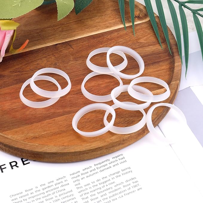 10pcs Cone Seal Rings, Rubber Waste Pipe Seal Ring Sink Drain Cone Gasket for 1 1/2 Inch Drain Pipe 38mm Inner Diameter 43mm Outer Diameter (White)