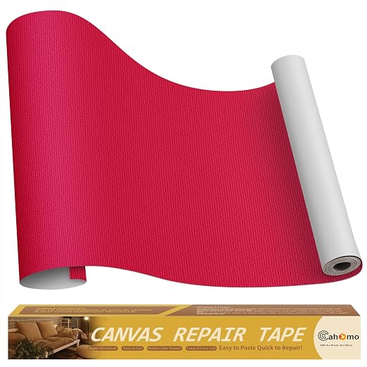 Cahomo Canvas Repair Tape 16x79 inch, Self Adhesive Fabric Patches, Couch Repair Patch Kit, Fabric Repair Tape for Furniture, Sofas, Carpet, DIY, Headboards, Chairs, Pillows, Canvas Goods - Burgundy